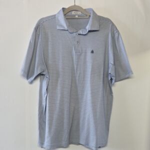 Peter Millar Light Blue Micro-Striped Polo Size L